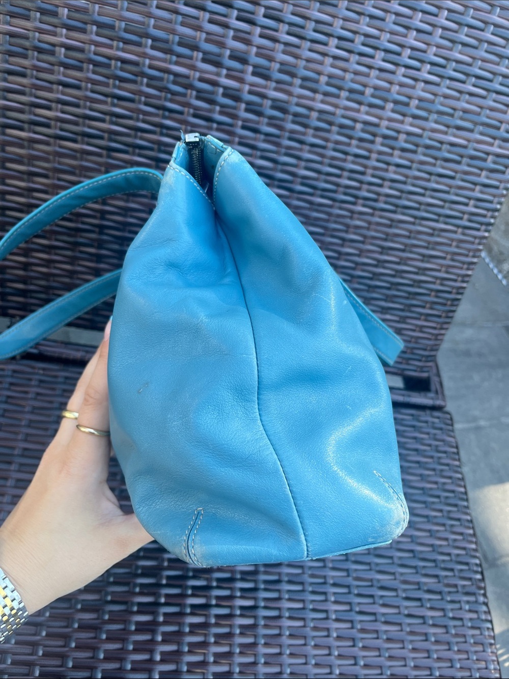 Coach Leather Shoulder Tote Bag - Picture 4 of 16